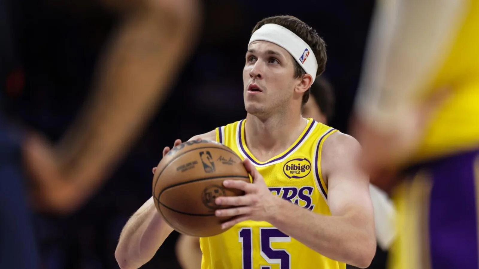 Austin Reaves in Lakers game action ahead of Game 5 vs Houston Rockets