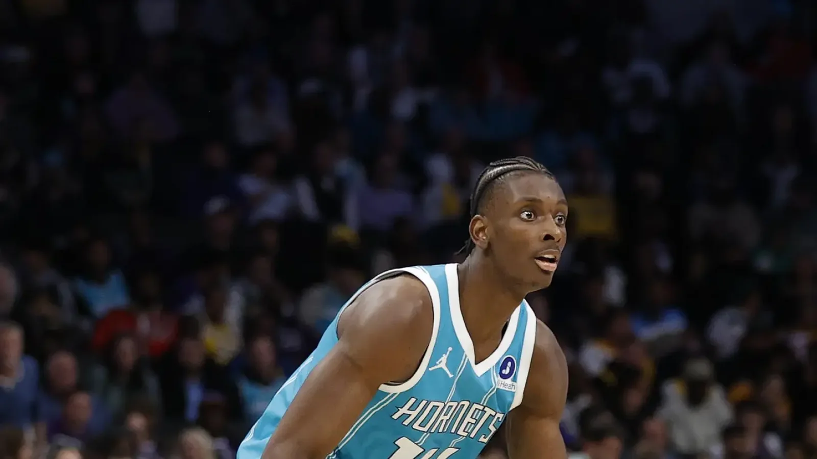 Moussa Diabate in Charlotte Hornets game action, horizontal 16:9