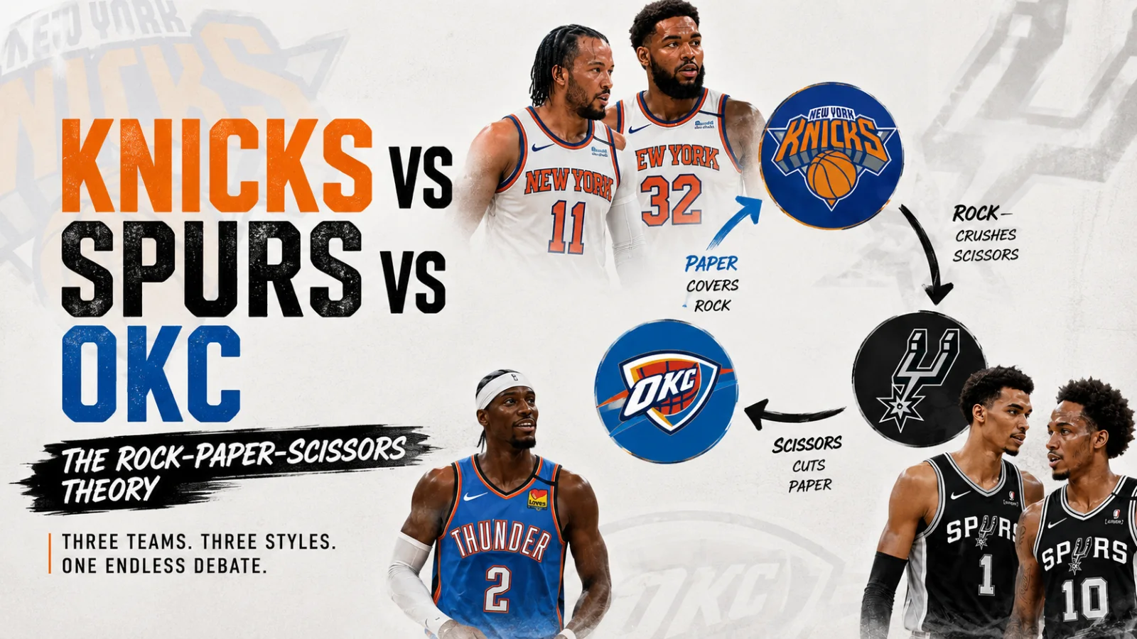 Knicks, Spurs and Thunder playoff matchup theory discussion, horizontal 16:9