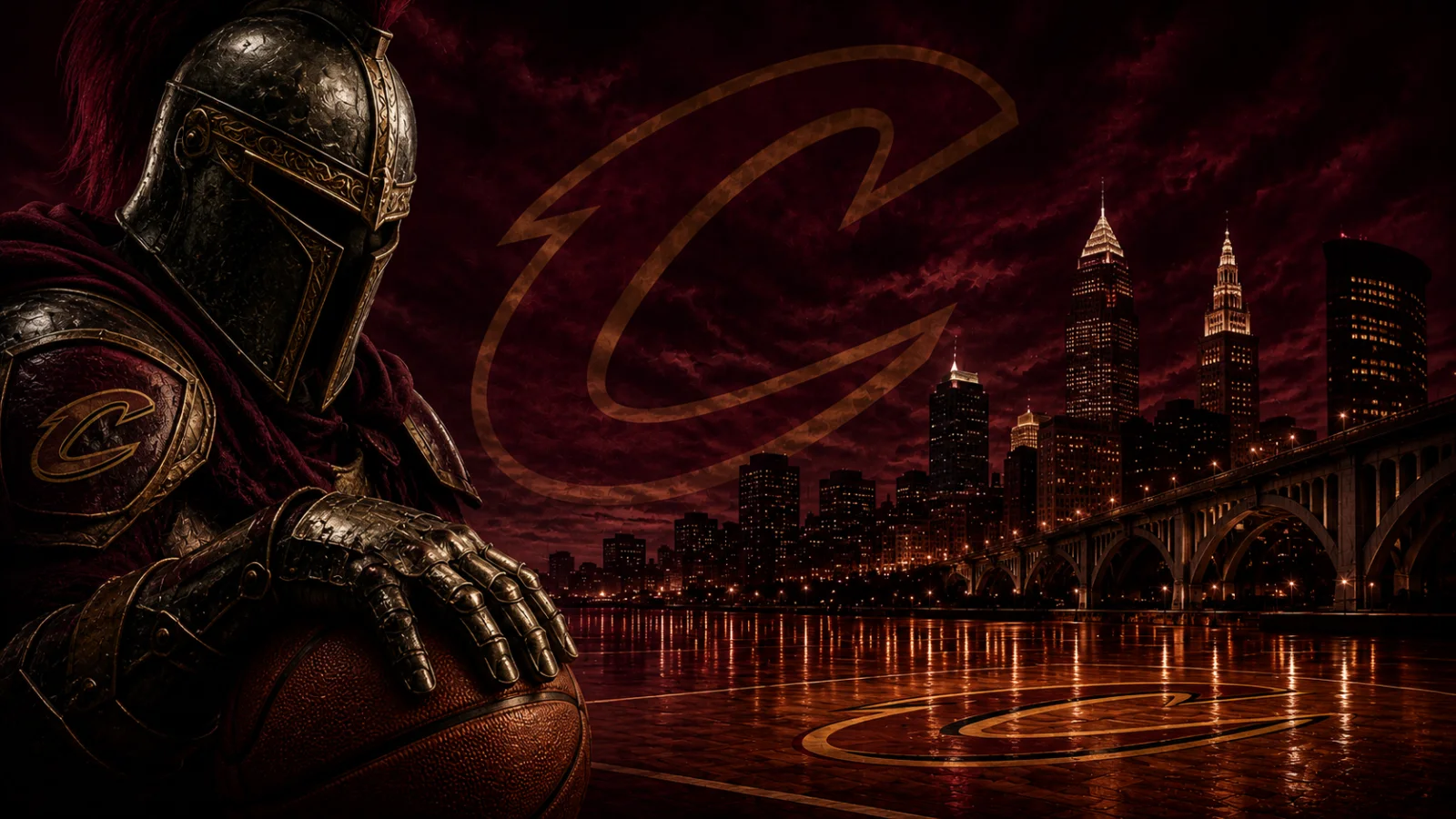 Cleveland Cavaliers team cover featuring the Cavaliers logo and Cleveland skyline