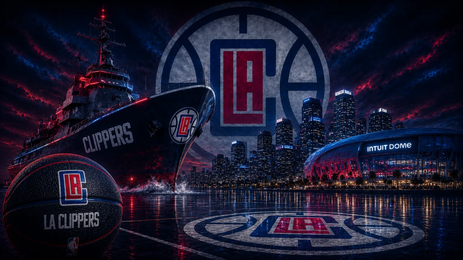 Los Angeles Clippers team cover featuring the Clippers logo and Los Angeles skyline