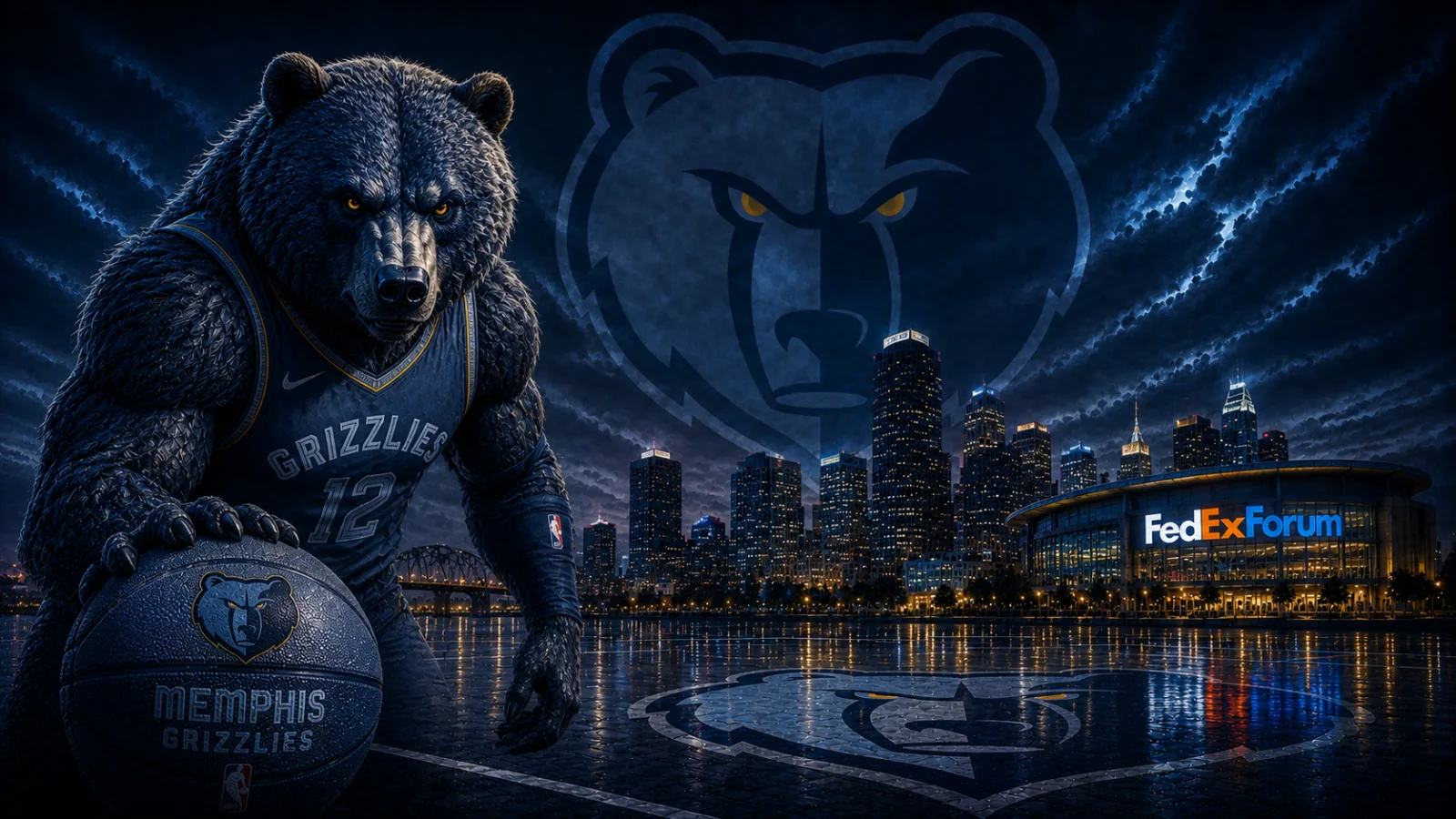 Memphis Grizzlies team cover featuring the Grizzlies logo and Memphis skyline