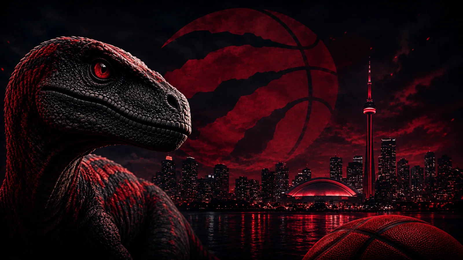 Toronto Raptors team cover featuring the Raptors logo and Toronto skyline