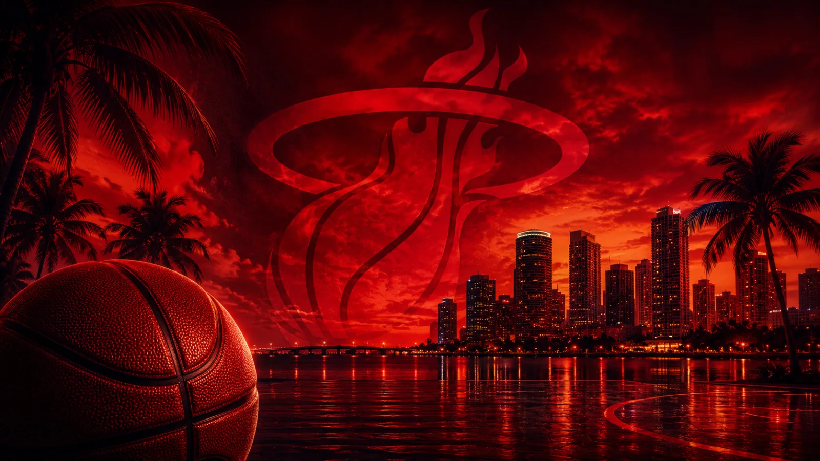 Miami Heat team cover featuring the Heat logo and Miami skyline