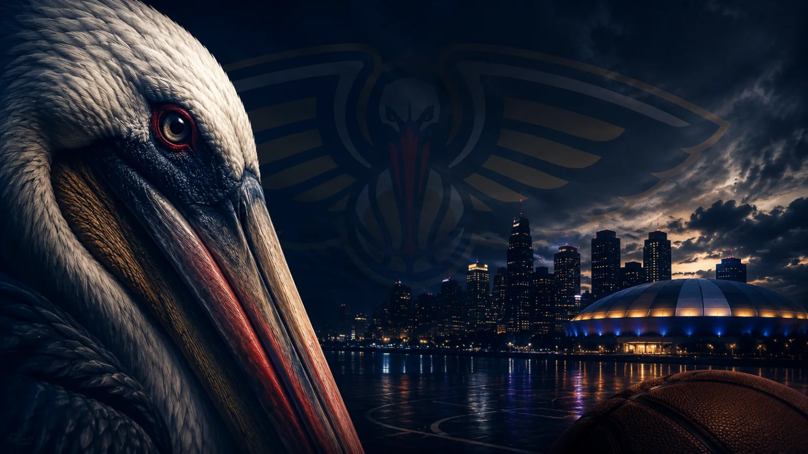 New Orleans Pelicans team cover featuring the Pelicans logo and New Orleans skyline