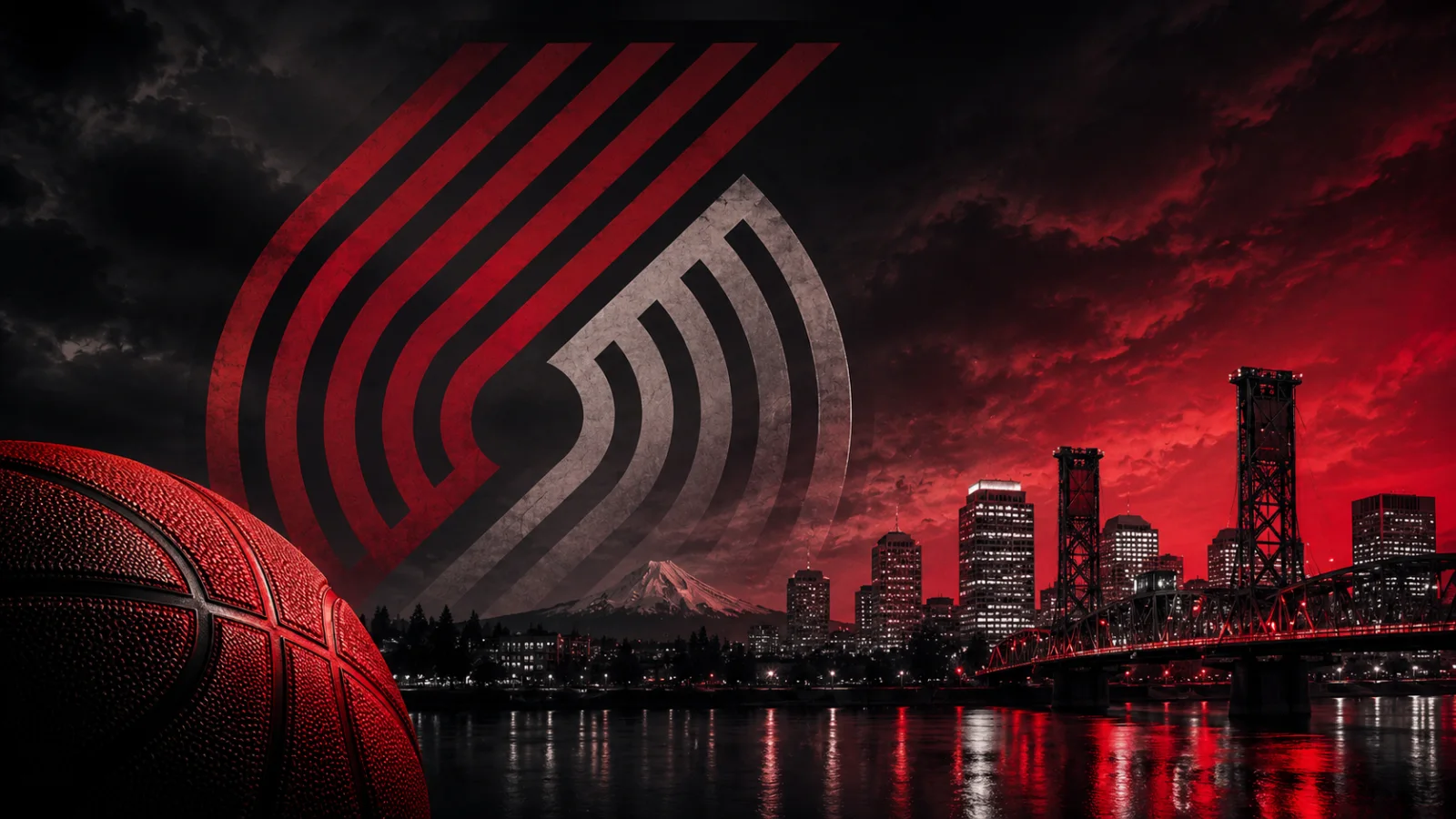 Portland Trail Blazers team cover featuring the Trail Blazers logo and Portland skyline