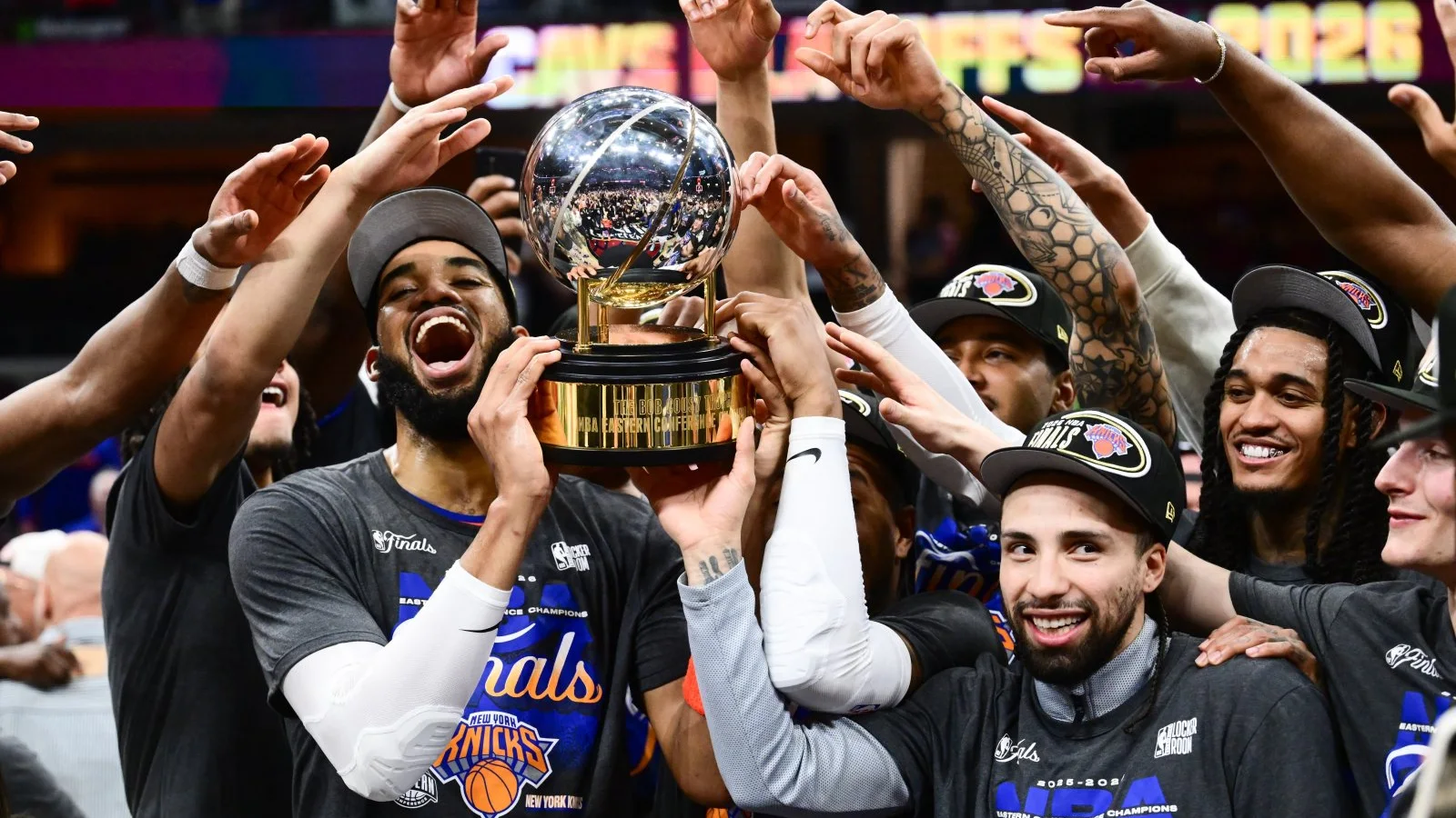 New York Knicks celebrate Eastern Conference breakthrough and return to NBA Finals, horizontal 16:9