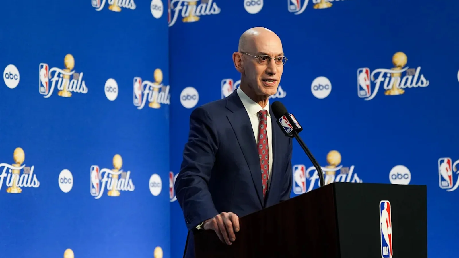 NBA commissioner Adam Silver speaking during a league event