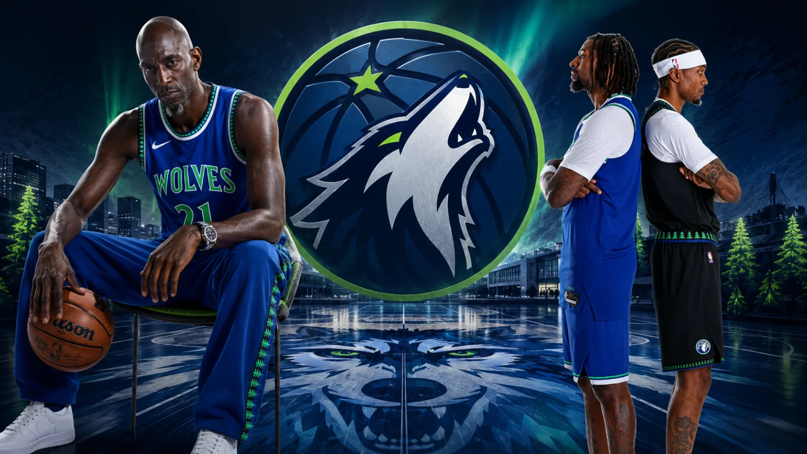 Minnesota Timberwolves game action in the team's colors