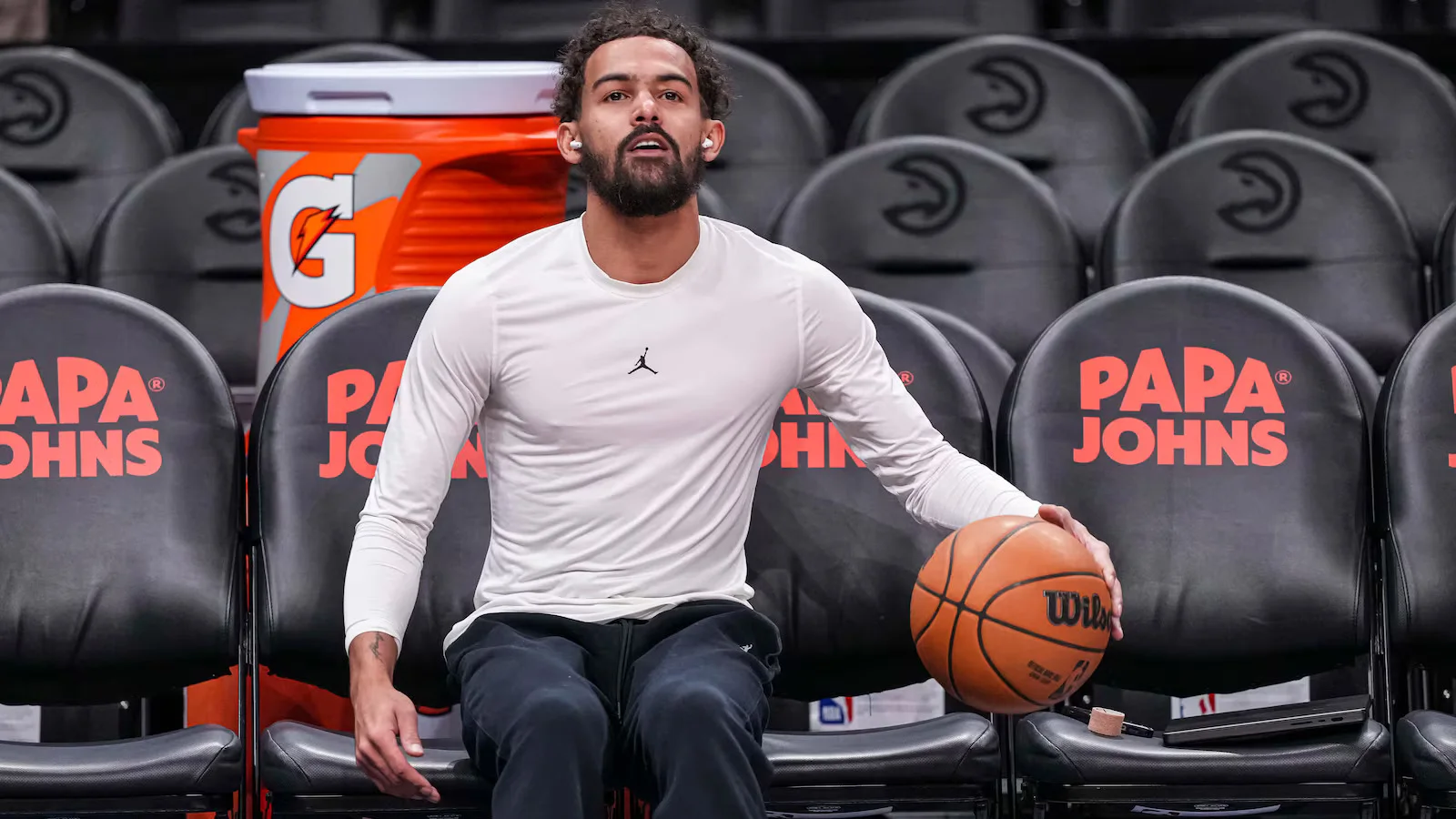 Trae Young pictured for a story about his projected Washington Wizards contract