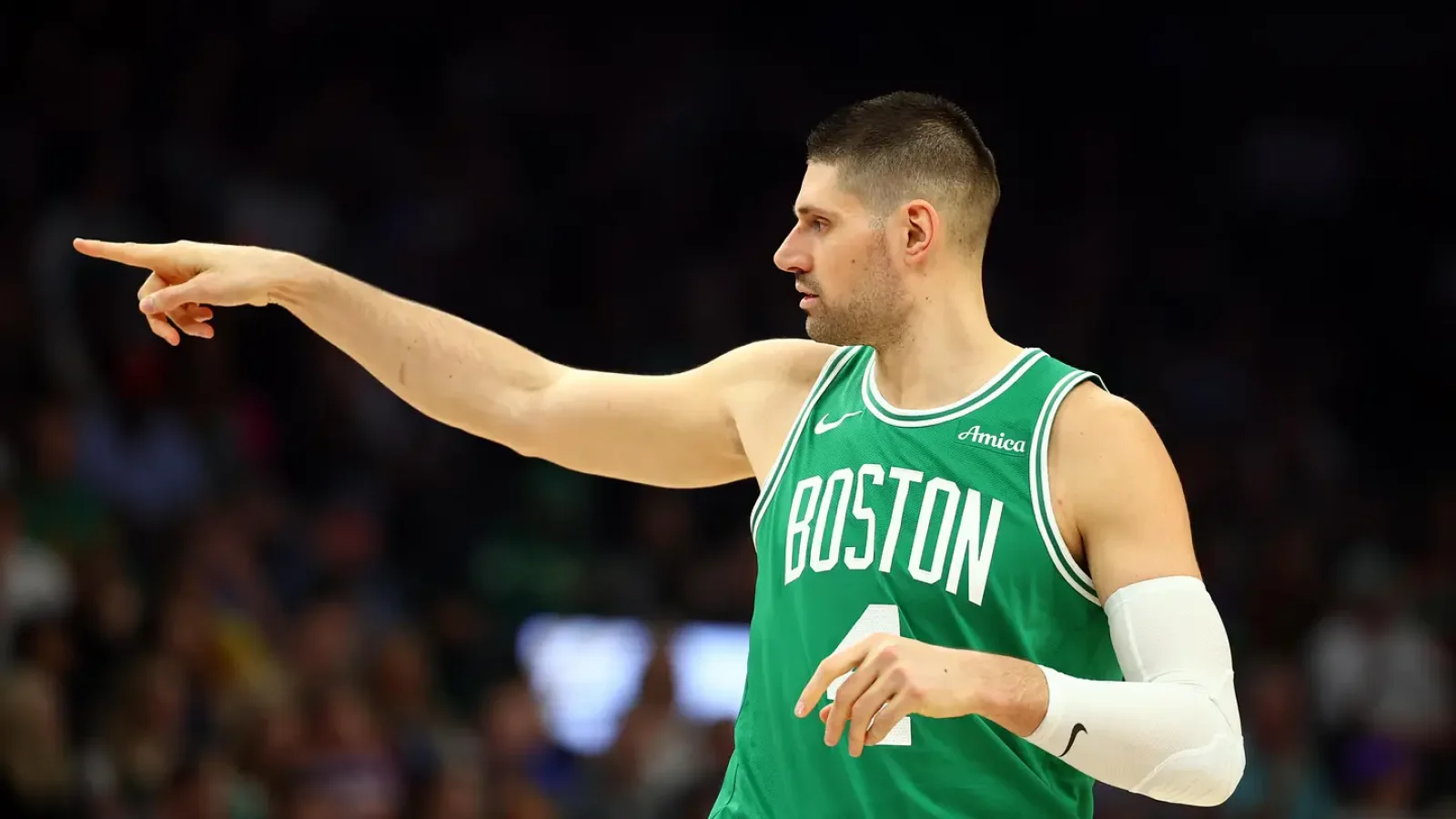 Boston Celtics game action for a story about Nikola Vucevic's expected departure