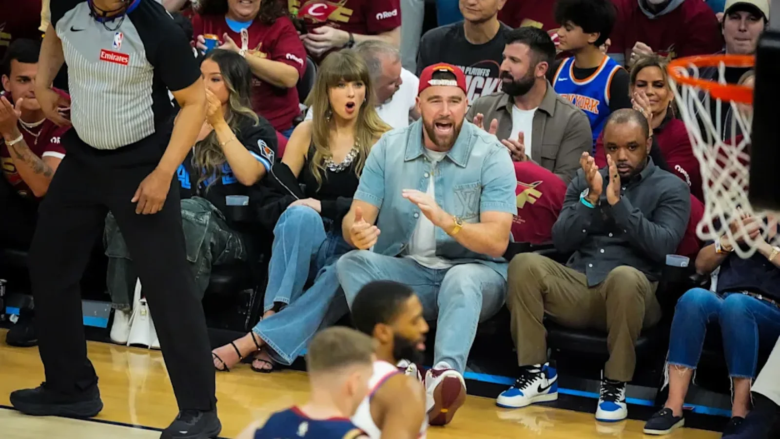 Cleveland Cavaliers game action for a story about the team's courtside chair auction