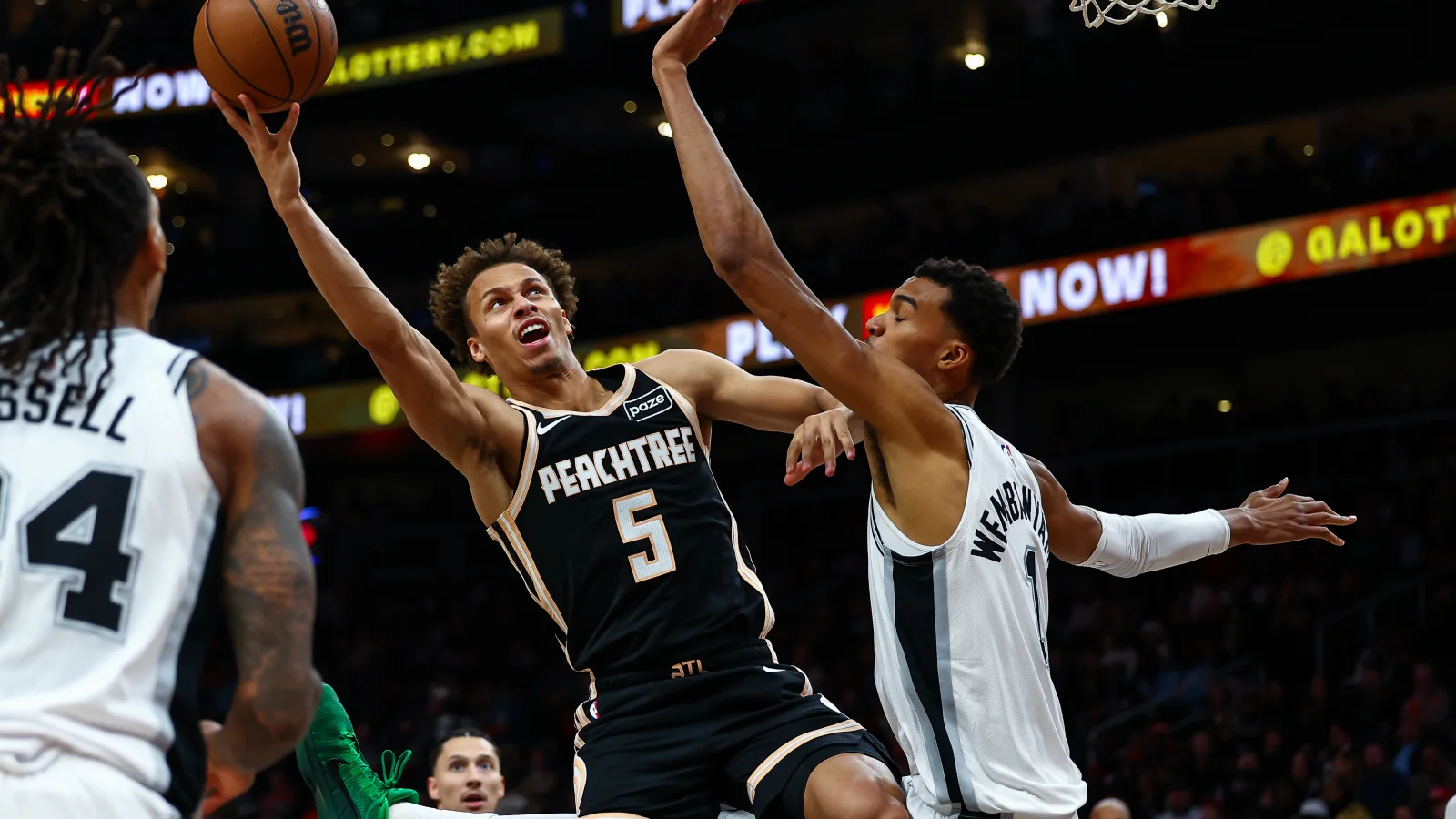 Victor Wembanyama protecting the rim during the San Antonio Spurs playoff run