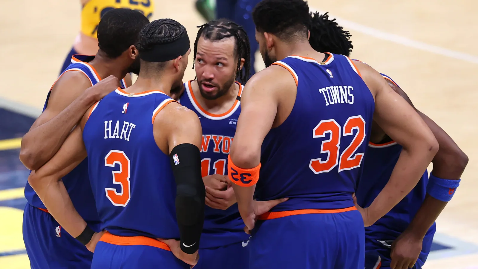 Mitchell Robinson and the New York Knicks during an NBA game