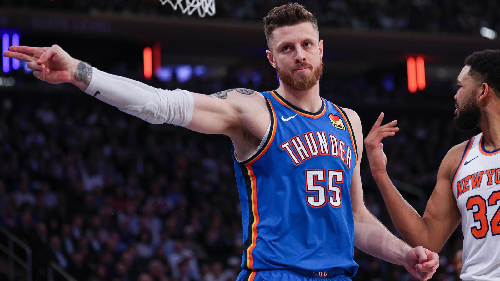 Oklahoma City Thunder players during an NBA game