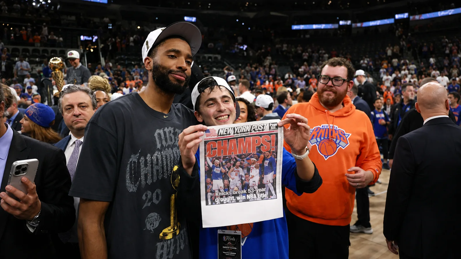 New York Knicks players during an NBA game