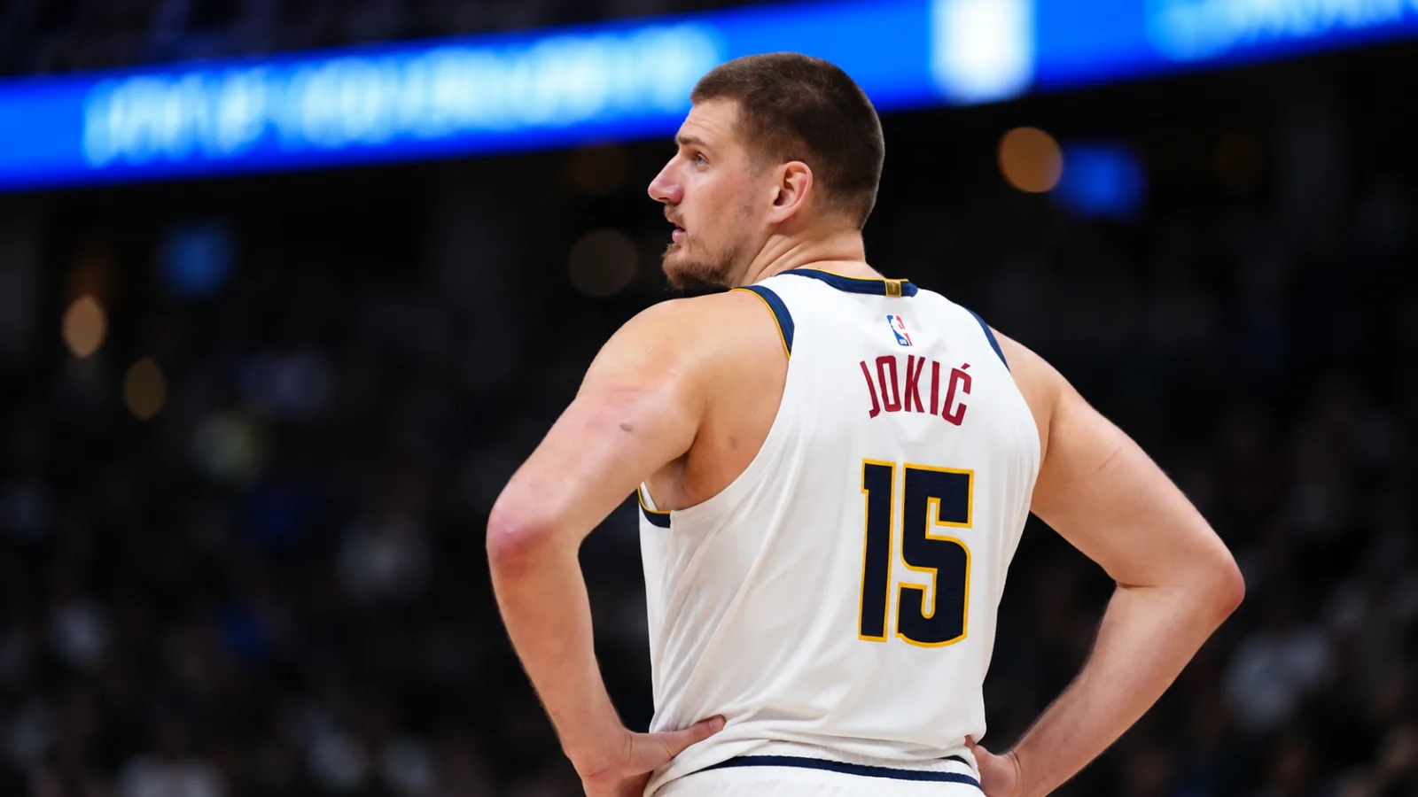 Nikola Jokic playing for the Denver Nuggets